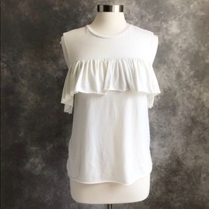 Poof ruffle shoulder casual top
